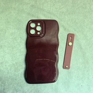 Apple Burgundy Phone Case with Strap